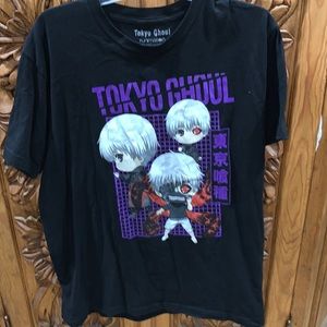 EUC Tokyo Ghoul large black anime tee shirt
